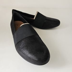 Unstructured by Clarks Black Leather Casual Office Comfort Flat Loafers Size 8.5